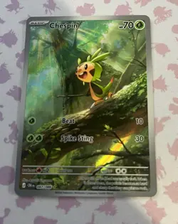 Pokemon TCG Chespin 87/86 Chaos Rising Illustration Rare Holo Card NM - Image 1