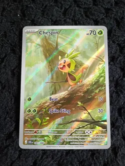 Pokemon TCG Chespin 87/86 Chaos Rising Illustration Rare Holo Card NM - Image 1
