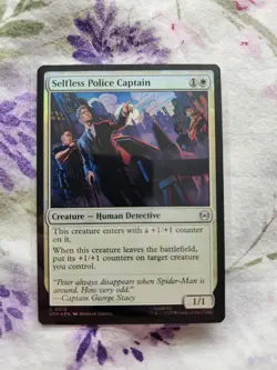 NM Foil Selfless Police Captain, MTG, Marvel's Spider-Man, Magic, 12 - Image 1
