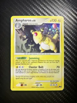 Ampharos Swirl Pokemon Card POP Series 7 1/17 2008 Holo LP+ - Image 1