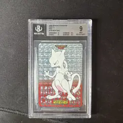 Pokemon Card Mewtwo Prism Monsters collection Carddass Japan Beckett 9 Mint - Image 4