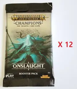 Warhammer Age of Sigmar Champions Onslaught Lotto 12 Bustine Cards Ed. UK - Image 1