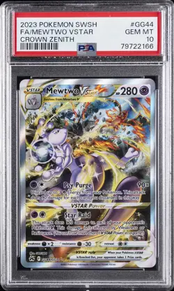 2023 POKEMON SWORD & SHIELD CROWN ZENITH #GG44 FULL ART/MEWTWO VSTAR PSA 10 - Image 1