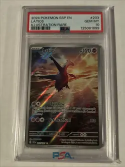 2024 Pokemon SSP EN-Surging Sparks Latios Illustration Rare PSA 10 #203 - Image 1