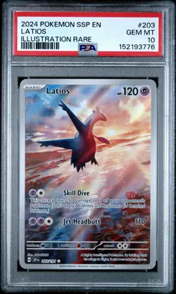 2024 POKEMON SSP EN SURGING SPARKS ILLUSTRATION RARE #203 LATIOS PSA 10 - Image 1