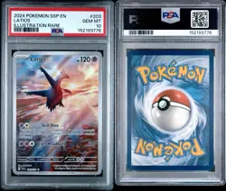 2024 POKEMON SSP EN SURGING SPARKS ILLUSTRATION RARE #203 LATIOS PSA 10 - Image 3