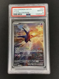 2024 POKEMON SSP EN-SURGING SPARKS ILLUSTRATION RARE #203 LATIOS PSA 10 - Image 1