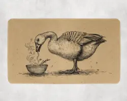 Cute Goose Ramen Playmat - Kawaii Anime Style Gaming Mat for MTG, YuGiOh - Image 1