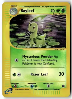 Pokemon Card Bayleef LP Expedition Uncommon Reverse Holo 71/165 - Image 1