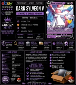 Dark Sylveon V SWSH134 Black Star Promo Holo Pokemon Card Near Mint - Image 1