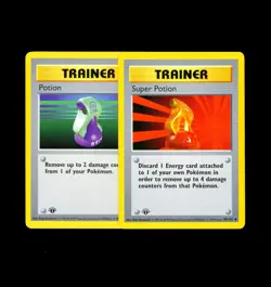 1999 Pokemon SUPER POTION 90/102 + POTION 94/102 Base Set 1ST EDITION Cards Lot - Image 1