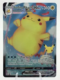 Surfing Pikachu VMAX 009/025 Ultra Rare Holo Celebrations Pokemon Card - Image 2