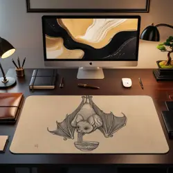 Cute Bat Ramen Playmat - Kawaii Anime Style Gaming Mat for MTG, YuGiOh - Image 2
