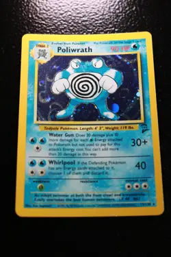 Pokemon TCG Poliwrath Base Set 2 15/130 Holo Unlimited Holo Rare NM - Image 1