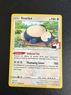 Pokemon TCG - Snorlax 143/196 Play Stamped Prize Pack Series 3 Non Holo - Image 1