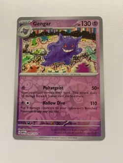 Pokemon TCG Gengar Reverse Holo Scarlet Violet 094/165 - Image 1