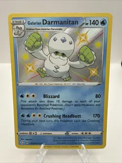 Pokemon Galarian Darmanitan SV024/SV122 Shining Fates Shiny Holo Rare NM ✨ - Image 1