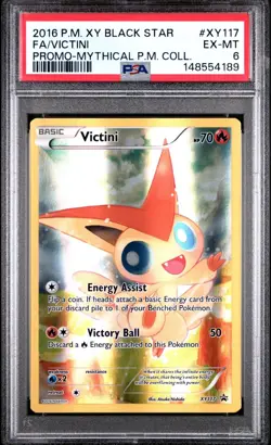 2016 POKEMON XY BLACK STAR #XY117 FULL ART VICTINI PSA 6 PROMO MYTHICAL - Image 1