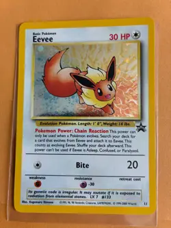 Eevee 11 Holo Promo Black Star Pokemon Card with Swirl Excellent Condition (1) - Image 1