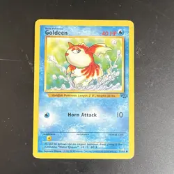 MP/LP Nintendo Pokemon TCG Goldeen 53/64 Jungle Regular Common 1999 Vintage - Image 1