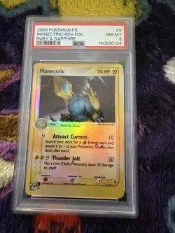2003 Pokemon EX Ruby Sapphire Manectric Reverse Holo Foil PSA 9 Graded Pokemon - Image 1