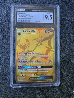 CGC 9.5 Lunala GX 172/156 Secret Rare Holo Ultra Prism English 2018 - Image 1