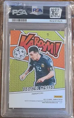 Lionel Messi Kaboom! Panini Donruss Road to Qatar 2021-22 PSA 9 - Image 2
