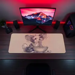 Cute Fluffy Dog Ramen Playmat - Kawaii Anime Style Gaming Mat for MTG, YuGiOh - Image 5