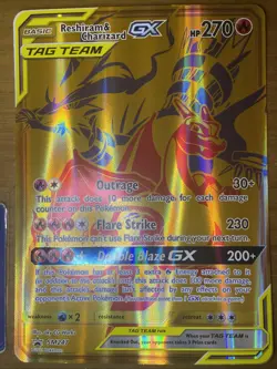 Pokemon TCG Reshiram Charizard GX Sun Moon SM247 Holo Promo Jumbo Card - Image 2
