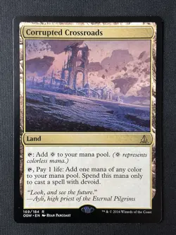 MTG Oath of the Gatewatch #169 Corrupted Crossroads Land NM - Image 1