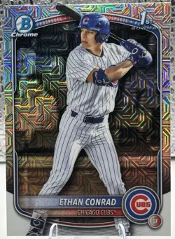 Topps 2025 Bowman Draft Chrome Prospects Ethan Conrad Mojo 1st Bowman BDC-17 - Image 1
