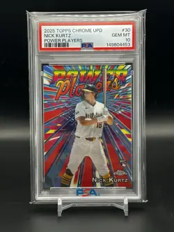 2025 TOPPS CHROME UPDATE POWER PLAYERS #30 NICK KURTZ PSA 10 EV - Image 1