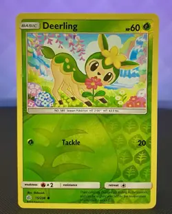 Pokemon TCG Deerling 15/236 Reverse Holo Common Cosmic Eclipse 2019 Pokemon Card - Image 1