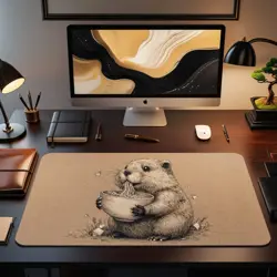 Cute Beaver Ramen Playmat - Kawaii Anime Style Gaming Mat for MTG, YuGiOh, TCG - Image 2