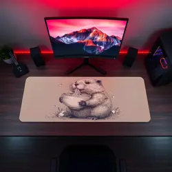 Cute Beaver Ramen Playmat - Kawaii Anime Style Gaming Mat for MTG, YuGiOh, TCG - Image 5