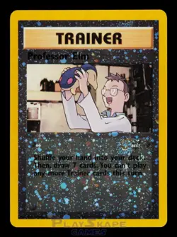 Pokemon Card Professor Elm 3/9 3 Best Game Reverse Holo Vintage Promo LP 2002 - Image 1