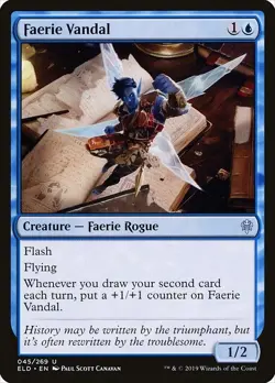 Faerie Vandal 4x FOIL ELD MTG Throne of Eldraine Uncommon MINT blue - Image 1