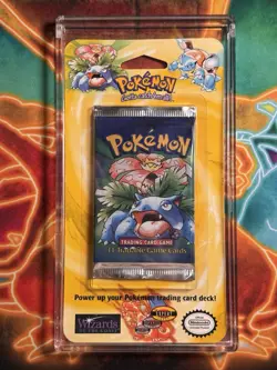 Pokemon SHADOWLESS Base Set Blister Booster Pack Venusaur Art Sealed + Acrylic - Image 5
