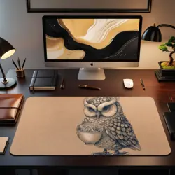 Cute Owl Ramen Playmat - Kawaii Anime Style Gaming Mat for MTG, YuGiOh, TCG - Image 2