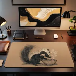 Cute Skunk Ramen Playmat - Kawaii Anime Style Gaming Mat for MTG, YuGiOh, TCG - Image 2