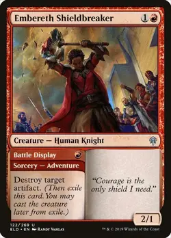 Embereth Shieldbreaker 4x FOIL ELD MTG Throne of Eldraine Uncommon MINT red - Image 1