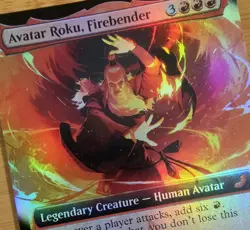 X 1Avatar Roku, Firebender (EXTENDED ART FOIL 191 Avatar The Last Airbender MTG - Image 1