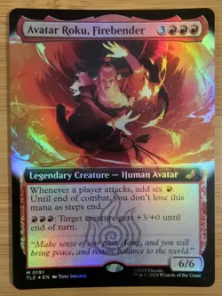 X 1Avatar Roku, Firebender (EXTENDED ART FOIL 191 Avatar The Last Airbender MTG - Image 2
