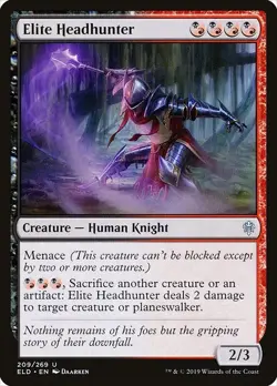 Elite Headhunter 4x FOIL ELD MTG Throne of Eldraine Uncommon MINT black red - Image 1