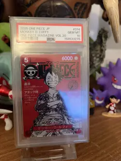 2025 ONE PIECE JAPANESE PROMOS ONE PIECE MAGAZINE VOL.20 MONKEY D. LUFFY PSA 10 - Image 2
