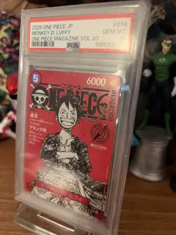 2025 ONE PIECE JAPANESE PROMOS ONE PIECE MAGAZINE VOL.20 MONKEY D. LUFFY PSA 10 - Image 3