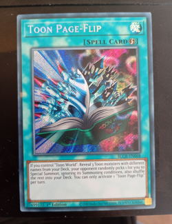 Yu-Gi-Oh! Toon Page-Flip BLCR-EN068 Secret Rare Foil 1st Ed Spell Card - Image 1
