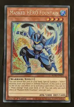 Yu-Gi-Oh! TCG - Masked HERO Fountain Secret Rare - Glorious Gallery - BLGG-EN029 - Image 1
