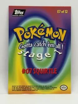 1999 Topps Pokemon Squirtle #E7 of 12 Stage 1 Movie Edition Blue Topps Logo - Image 2