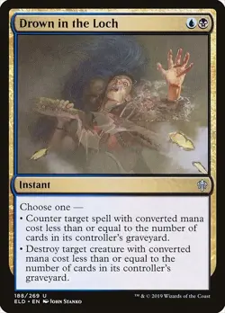 Drown in the Loch 1x FOIL ELD MTG Throne of Eldraine Uncommon MINT blue black - Image 1